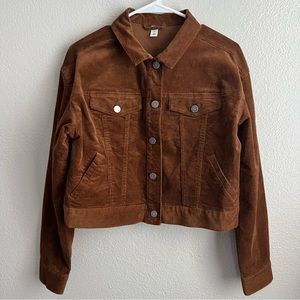 BP cropped corduroy button down jacket